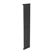 Sonas Amura Elliptical Tube Vertical Designer Radiator Single Panel 1800X360 - Black