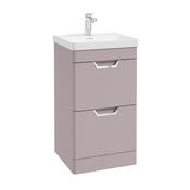 Sonas Freya 50Cm 2 Drawer Floor Standing Vanity Unit Matt Cashmere Pink - Chrome Handle