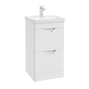 Sonas Freya 50Cm 2 Drawer Floor Standing Vanity Unit Matt White - Chrome Handle