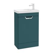Sonas Freya 55Cm 1 Door Cloakroom Floor Standing Vanity Unit Matt Ocean Blue - Chrome Handle