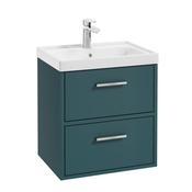Sonas Finland Ocean Blue Matt 50Cm Wall Hung Vanity Unit - Chrome Handle