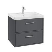 Sonas Finland Midnight Grey Matt 60Cm Wall Hung Vanity Unit - Chrome Handle image
