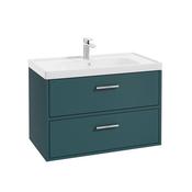 Sonas Finland Ocean Blue Matt 80Cm Wall Hung Vanity Unit - Chrome Handle