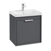 Sonas Fjord Midnight Grey Matt 50Cm Wall Hung Vanity Unit - Chrome Handle