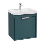 Sonas Fjord Ocean Blue Matt 50Cm Wall Hung Vanity Unit - Chrome Handle