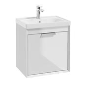 Sonas Fjord Gloss White 50Cm Wall Hung Vanity Unit - Chrome Handle