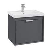 Sonas Fjord Midnight Grey Matt 60Cm Wall Hung Vanity Unit - Chrome Handle image