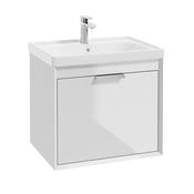 Sonas Fjord Gloss White 60Cm Wall Hung Vanity Unit - Chrome Handle image