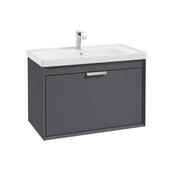 Sonas Fjord Midnight Grey Matt 80Cm Wall Hung Vanity Unit - Chrome Handle image