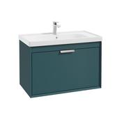 Sonas Fjord Ocean Blue Matt 80Cm Wall Hung Vanity Unit - Chrome Handle