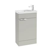 Sonas Stockholm 50Cm Floor Standing Cloakroom Unit Matt Arctic Grey - Chrome Handle
