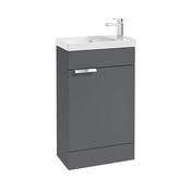 Sonas Stockholm 50Cm Floor Standing Cloakroom Unit Matt Midnight Grey - Chrome Handle