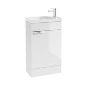 Sonas Stockholm 50Cm Floor Standing Cloakroom Unit Gloss White - Chrome Handle