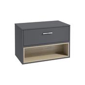 Sonas Malmo 80Cm Countertop Basin Midnight Grey - Chrome Handle