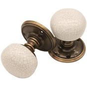 Carlisle Brass Delamain Porcelain Knob Ivory Crackle Brass