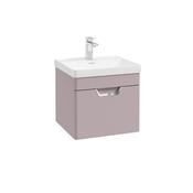Sonas Freya 50Cm 1 Drawer Wall Hung Vanity Unit Matt Cashmere Pink - Chrome Handle