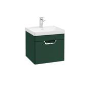 Sonas Freya 50Cm 1 Drawer Wall Hung Vanity Unit Matt Wreath Green - Chrome Handle