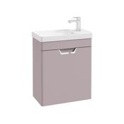 Sonas Freya 55Cm 1 Door Cloakroom Wall Hung Vanity Unit Matt Cashmere Pink - Chrome Handle