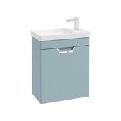 Sonas Freya 55Cm 1 Door Cloakroom Wall Hung Vanity Unit Matt Morning Sky Blue - Chrome Handle