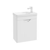 Sonas Freya 55Cm 1 Door Cloakroom Wall Hung Vanity Unit Matt White - Chrome Handle
