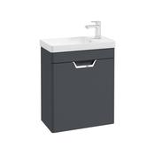 Sonas Freya 55Cm 1 Door Cloakroom Wall Hung Vanity Unit Matt Night Sky Blue - Chrome Handle