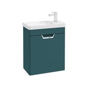 Sonas Freya 55Cm 1 Door Cloakroom Wall Hung Vanity Unit Matt Ocean Blue - Chrome Handle