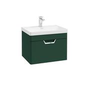 Sonas Freya 60Cm 1 Drawer Wreath Green Wall Hung Vanity Unit - Chrome Handle image