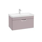 Sonas Freya 80Cm 1 Drawer Chrome Pink Wall Hung Vanity Unit - Chrome Handle image