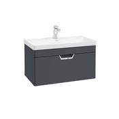 Sonas Freya 80Cm 1 Drawer Night Sky Blue Wall Hung Vanity Unit - Chrome Handle image