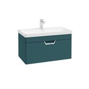 Sonas Freya 80Cm 1 Drawer Ocean Blue Wall Hung Vanity Unit - Chrome Handle