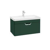 Sonas Freya 80Cm 1 Drawer Wreath Green Wall Hung Vanity Unit - Chrome Handle image