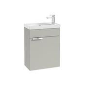 Sonas Stockholm 50Cm Wall Hung Cloakroom Unit Matt Arctic Grey - Chrome Handle