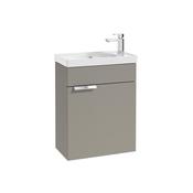 Sonas Stockholm 50Cm Wall Hung Cloakroom Unit Matt Khaki - Chrome Handle