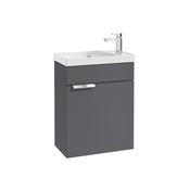 Sonas Stockholm 50Cm Wall Hung Cloakroom Unit Matt Midnight Grey - Chrome Handle