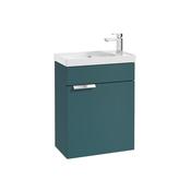 Sonas Stockholm 50Cm Wall Hung Cloakroom Unit Matt Ocean Blue - Chrome Handle