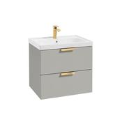 Sonas Stockholm Arctic Grey Matt 60Cm Wall Hung Vanity Unit - Chrome Handle