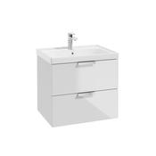 Sonas Stockholm Gloss White 60Cm Wall Hung Vanity Unit - Chrome Handle
