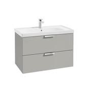 Sonas Stockholm Arctic Grey Matt 80Cm Wall Hung Vanity Unit - Chrome Handle