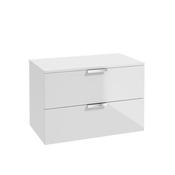 Sonas Stockholm 80Cm Unit With Counter Top Gloss White - Chrome Handle