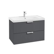 Sonas Stockholm Midnight Grey Matt 80Cm Wall Hung Vanity Unit - Chrome Handle