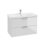 Sonas Stockholm Gloss White 80Cm Wall Hung Vanity Unit - Chrome Handle