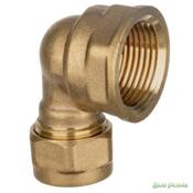 Easi Plumb 1/2" X 3/4" F.I. Wall Plate Brass Compression Elbow image