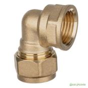 Easi Plumb 1/2" X 1/2" F.I. Wall Plate Brass Compression Elbow