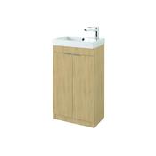 Faro 450Mm Floor Standing Unit – Light Oak, Basin And Jet Mono Mixer image
