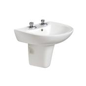 Sonas Strata 53Cm Basin With Semi Pedestal 2 Tap Hole