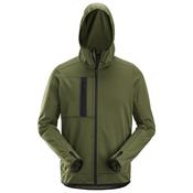 Snickers 8058 Fleece Hoodie Khaki Green Allroundwork Hooded Full Zip Xs