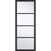 Ailesbury 4 Panel Black Prefinished Opaque Door - 78 X 28