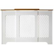 Tema Classic Adjustable Radiator Cover 2 Tone White &amp; Oak Medium