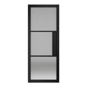 Seattle 3 Lite Reeded Glass Black Door 80X32x44mm