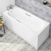 Sonas Strata Single Ended Steel Bath Tub With Twin Grips &amp; Anti-Slip 1500X700